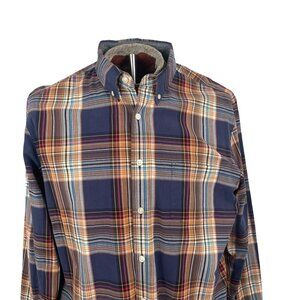 J.Crew Mens Plaid Button-Down Shirt Size Large 100% Cotton Long Sleeve